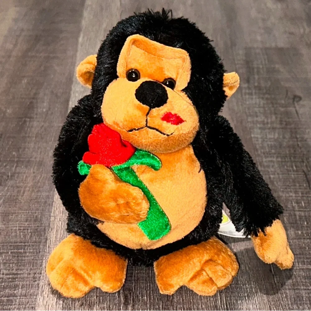 💞 Small Valentine’s Day Plush Monkey Stuffed Animal Toy